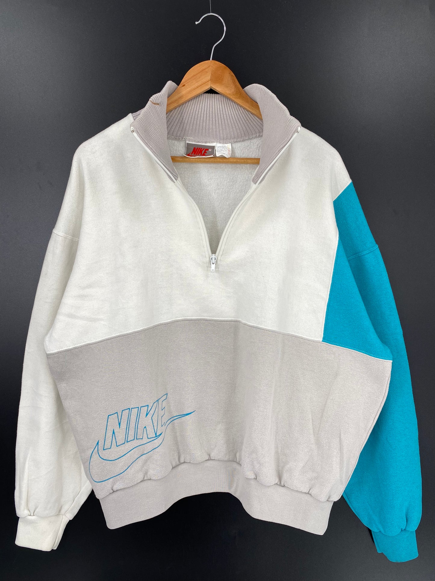 90's Silver tag NIKE Size L Vintage Half-zip Sweat-shirt / K2280