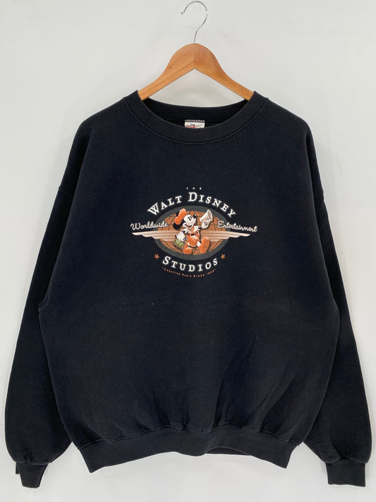 00' WALT DISNEY STUDIO MICKEY Made in USA Size XL Vintage Sweat-shirt / K3668