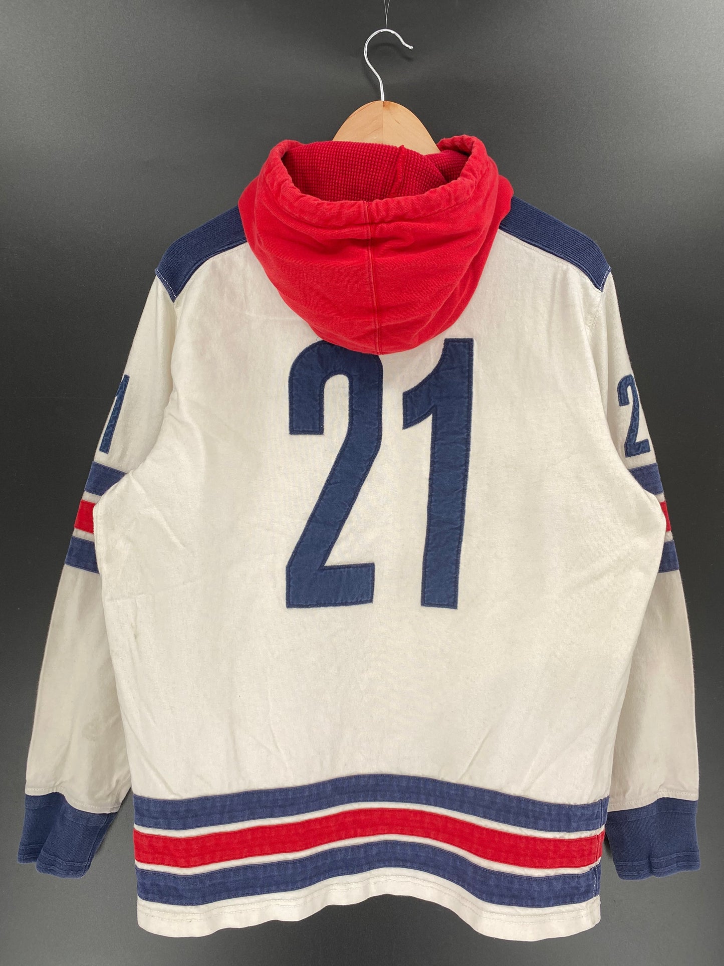 90’s POLO RALPH LAUREN Size M Vintage Hoodie Rugby-Shirt / E4394R