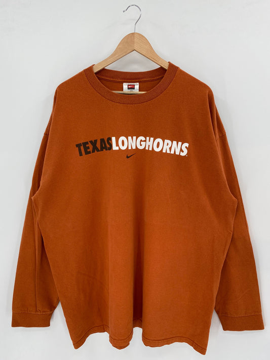 00’ NIKE TEXAS LONGHORNS Size XXL Vintage College Long sleeve T-shirt / A6511