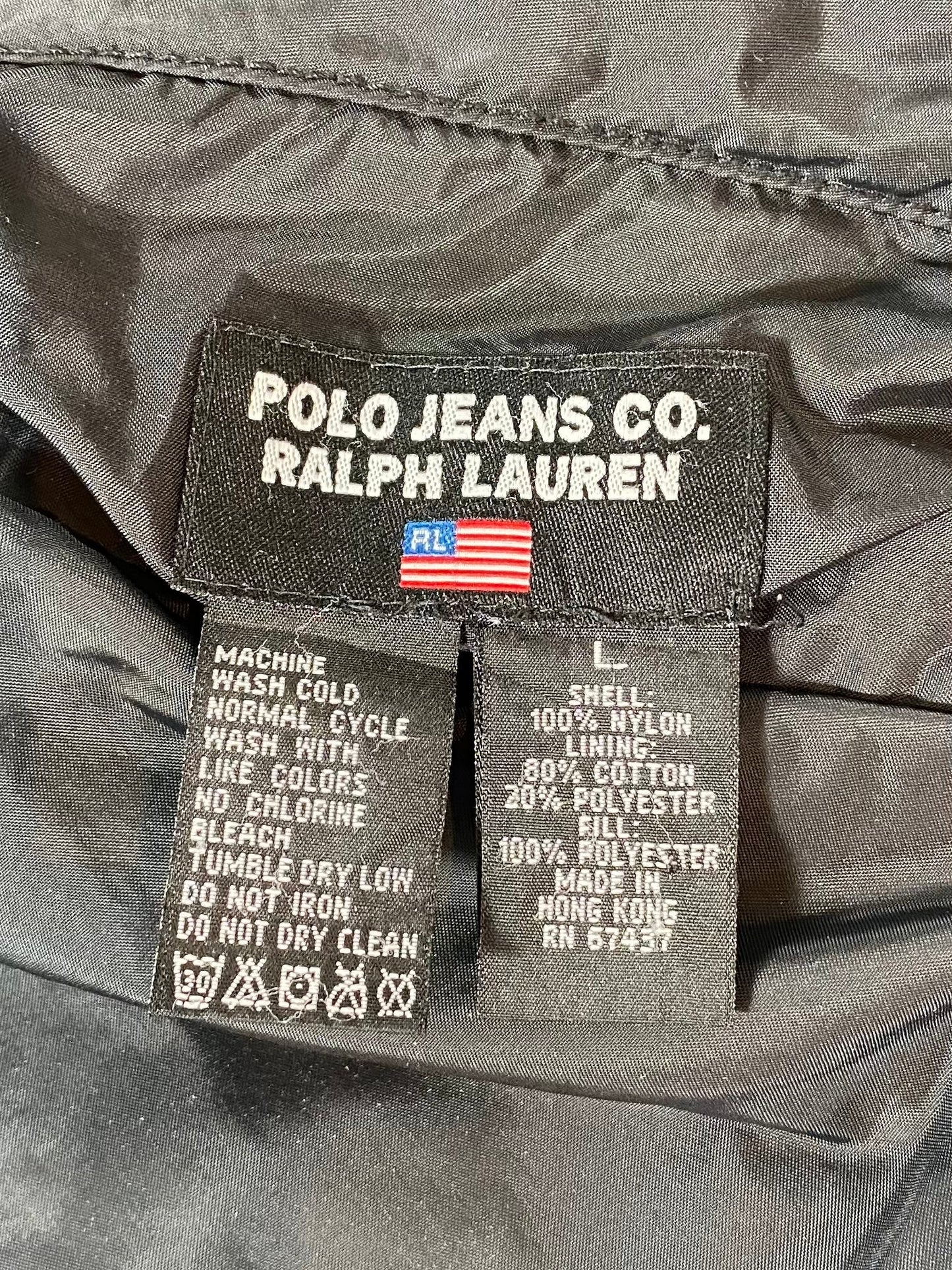 Vintage POLO JEANS RALPH LAUREN Reversible Size L Nylon Jacket/ K7442