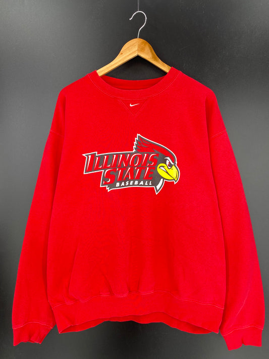 00’ NIKE ILLINOIS STATE BASEBALL Size XL Vintage Sweat-shirt /9116