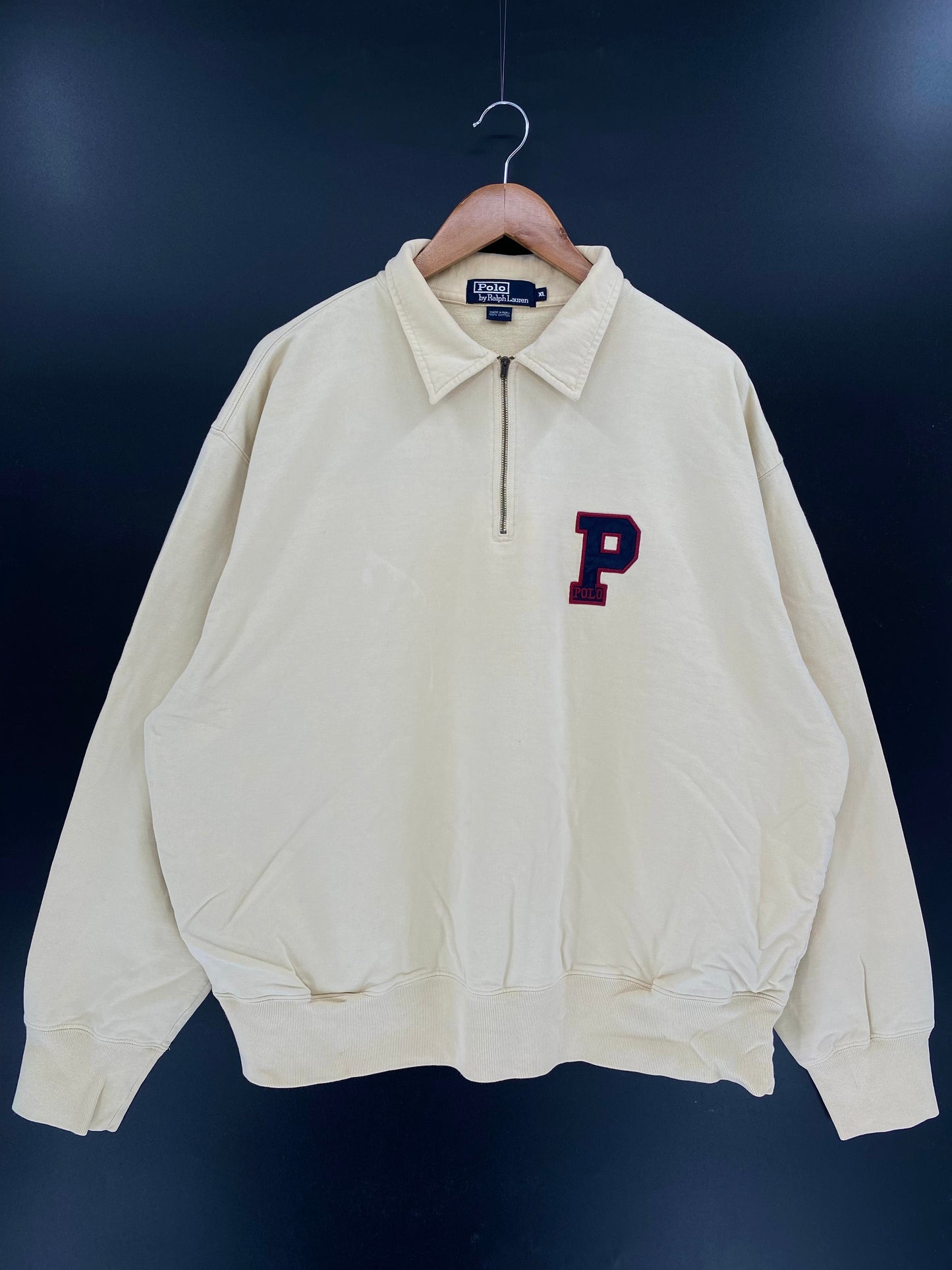 90’s POLO RALPH LAUREN Size XL Vintage Half Zip Sweat-shirt / K3819