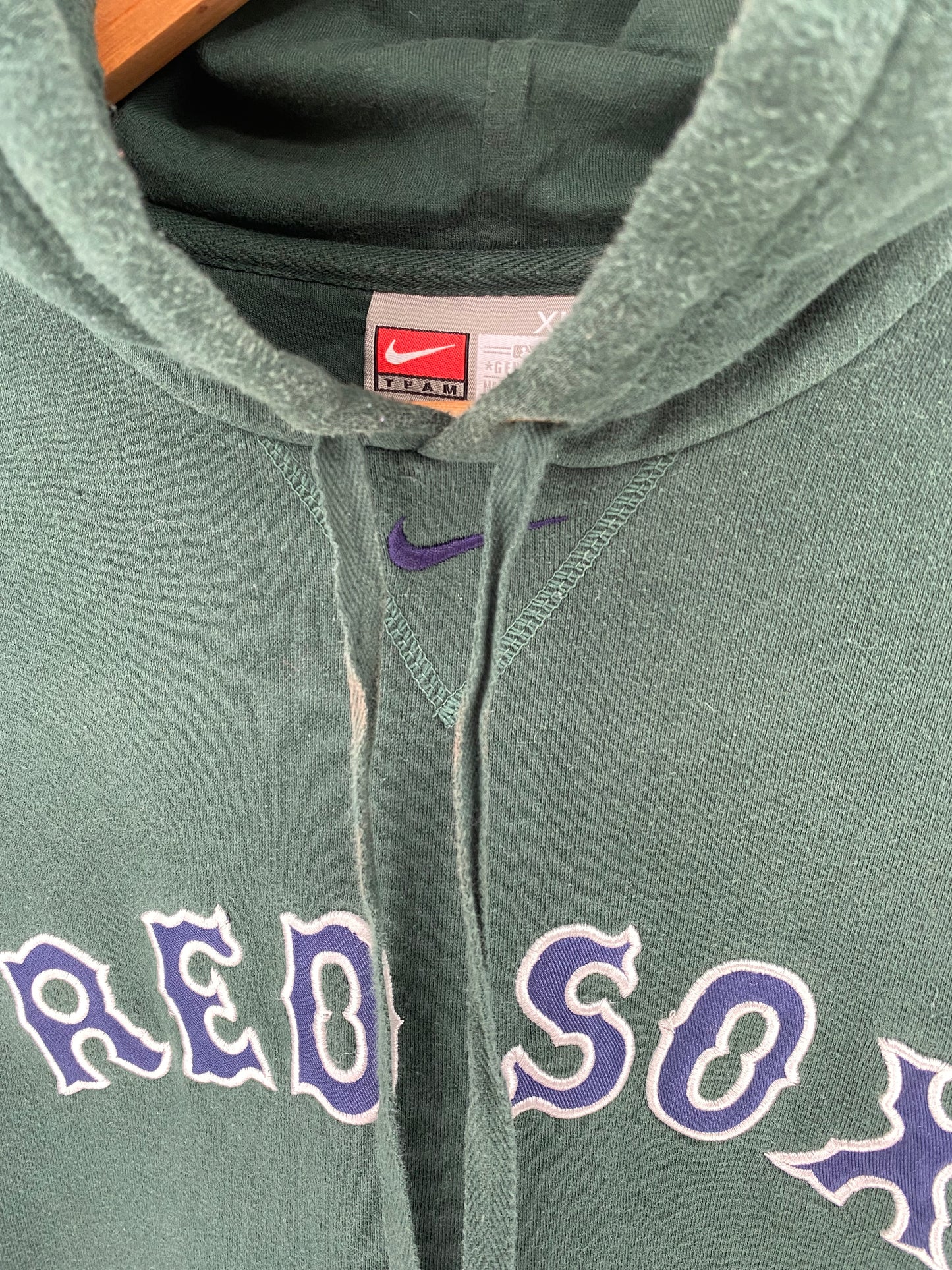 00’ NIKE RED SOX Size XL  Vintage MLB Hoodie Sweat shirt / 9619