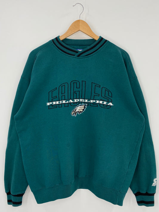 90’s STARTER PHILADELPHIA EAGLES Size L NFL Sweat shirt / K3090