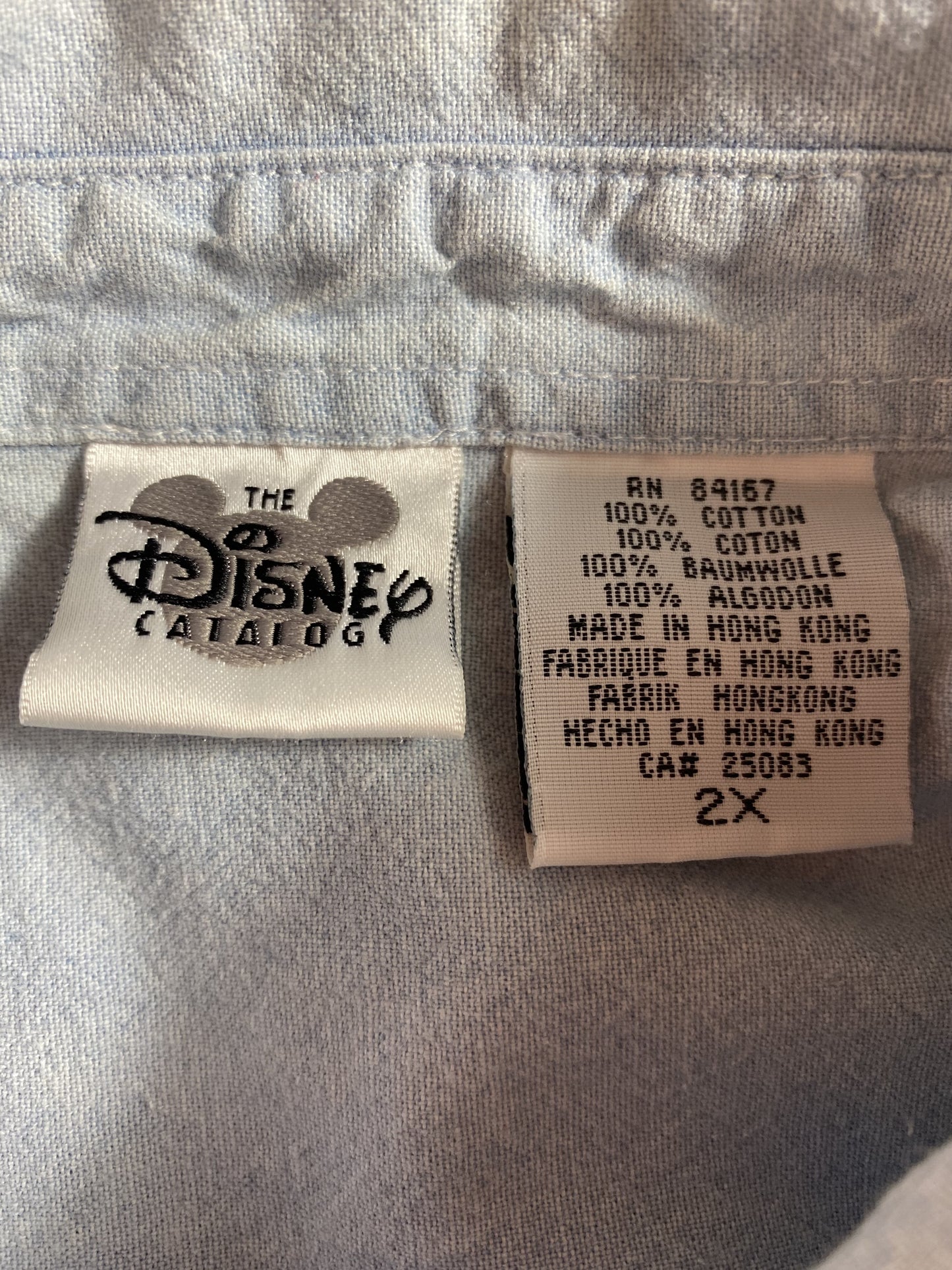 00’ DISNEY POOH Size XXL Vintage Button Down Long Sleeve Shirt / K6105