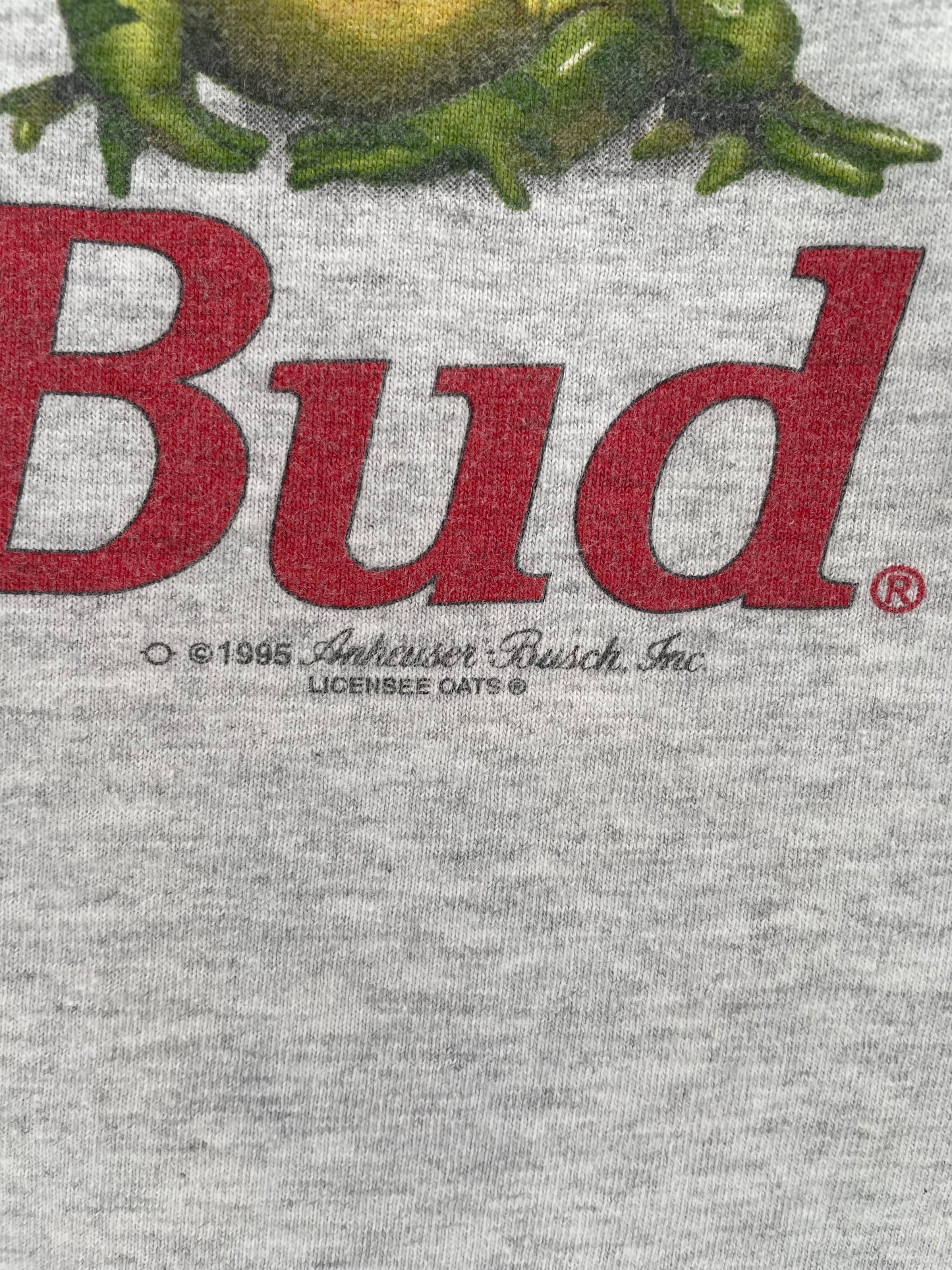 1995 BUDWEISER Made in USA Size L Vintage T-Shirts / K1225