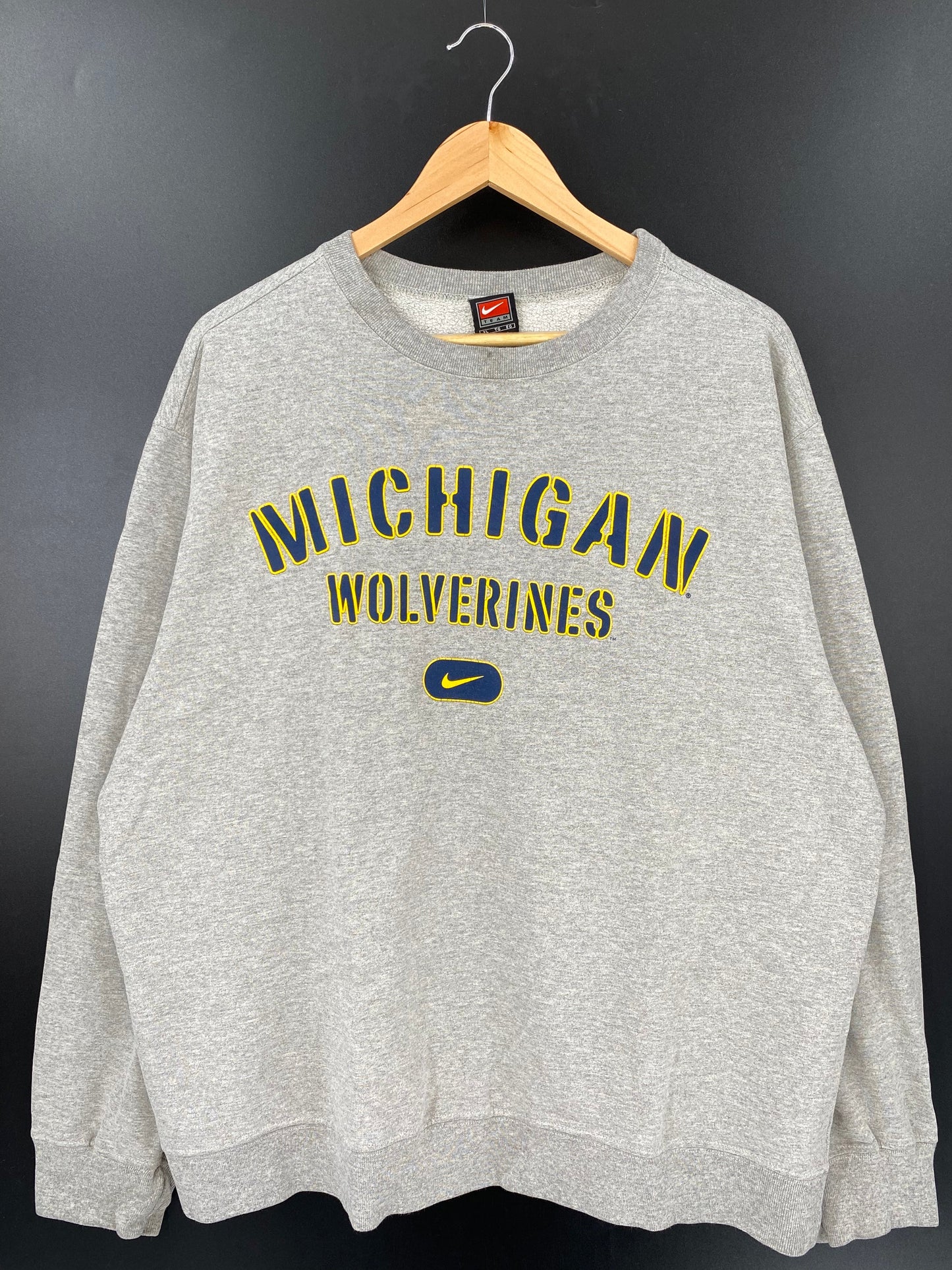 00’ NIKE MICHIGAN WOLVERINES Made in USA Size XL Vintage College Sweat-Shirts / A4481