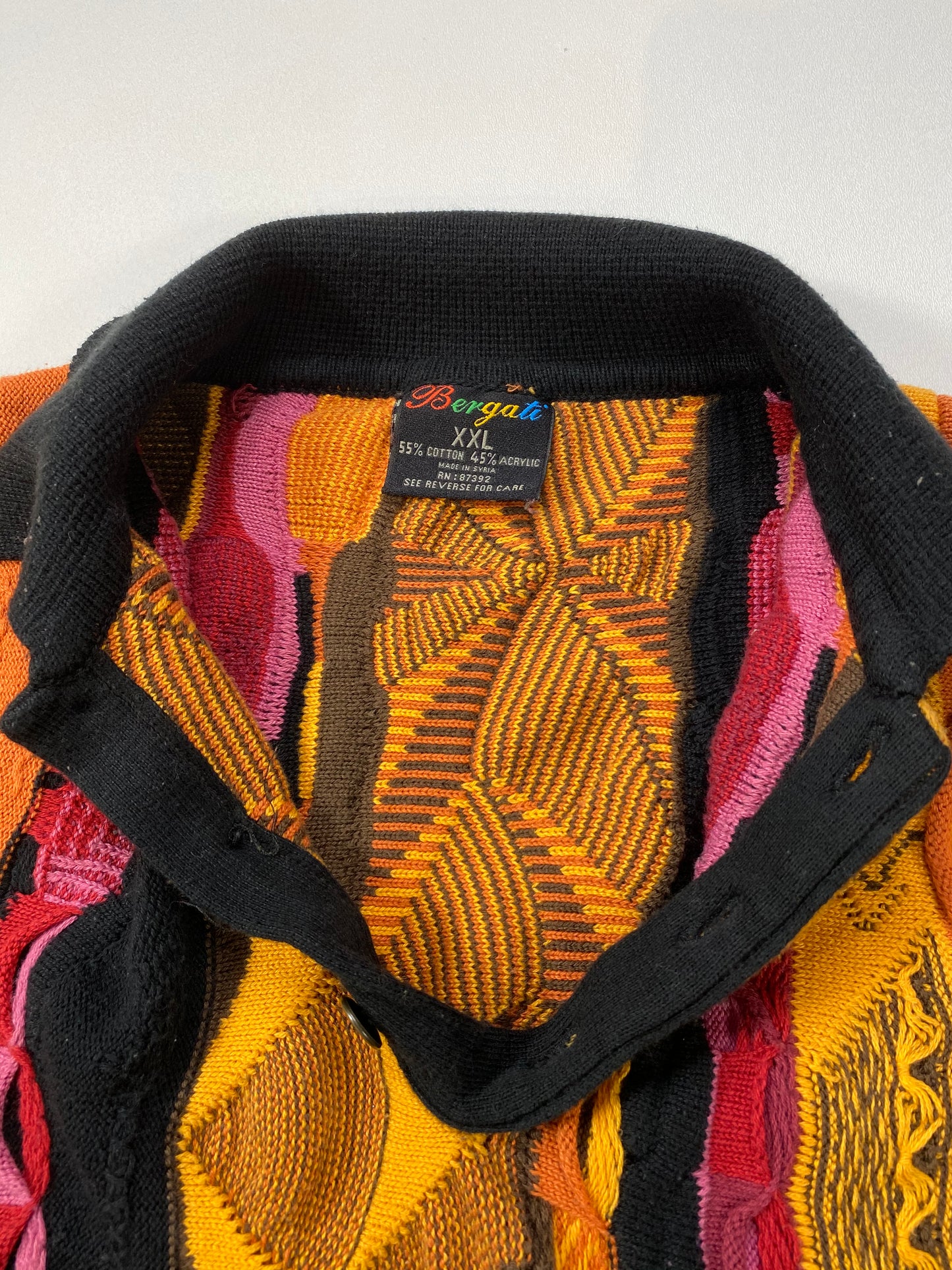 Vintage 3D Coogi-StyleSize XXL Knit Sweater / 6265