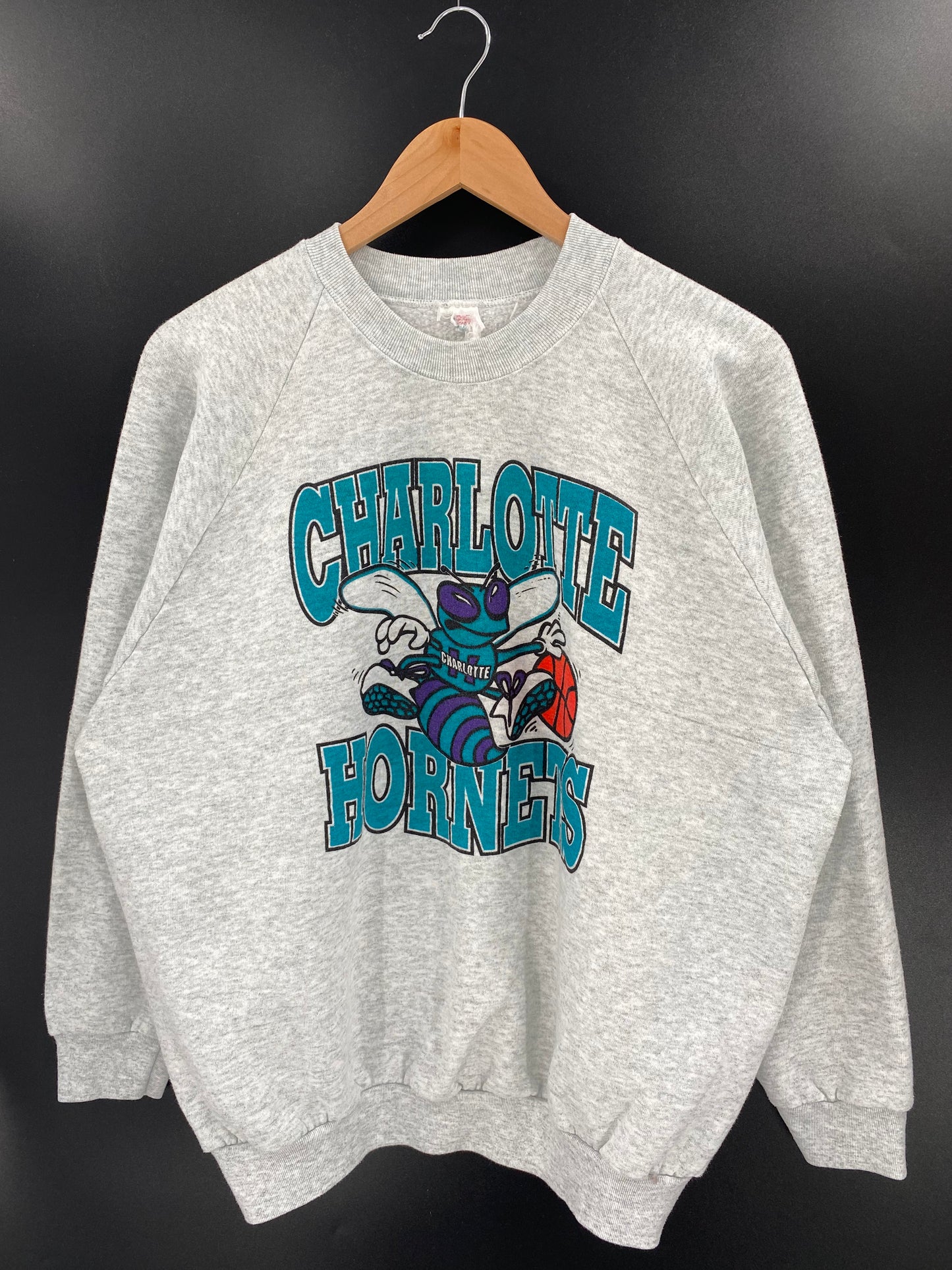 90’s CHARLOTTE HORNETS Size No Tag (Approx.L) Vintage NBA Sweat shirt / K3698