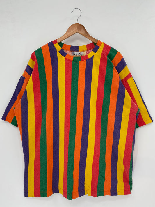 90’s RAINBOW STRIPE MADE IN UAS Size XXXL T-Shirts / K3510