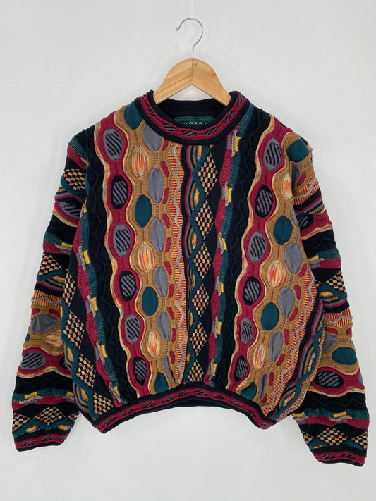 Vintage 3D Coogi-Style Size M Knit Sweater / 6260