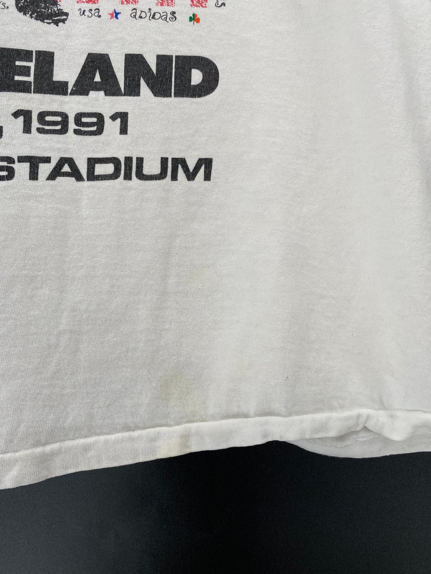 1991' ADIDAS SOCCOR Made in USA Size M Vintage T-Shirt / k1653