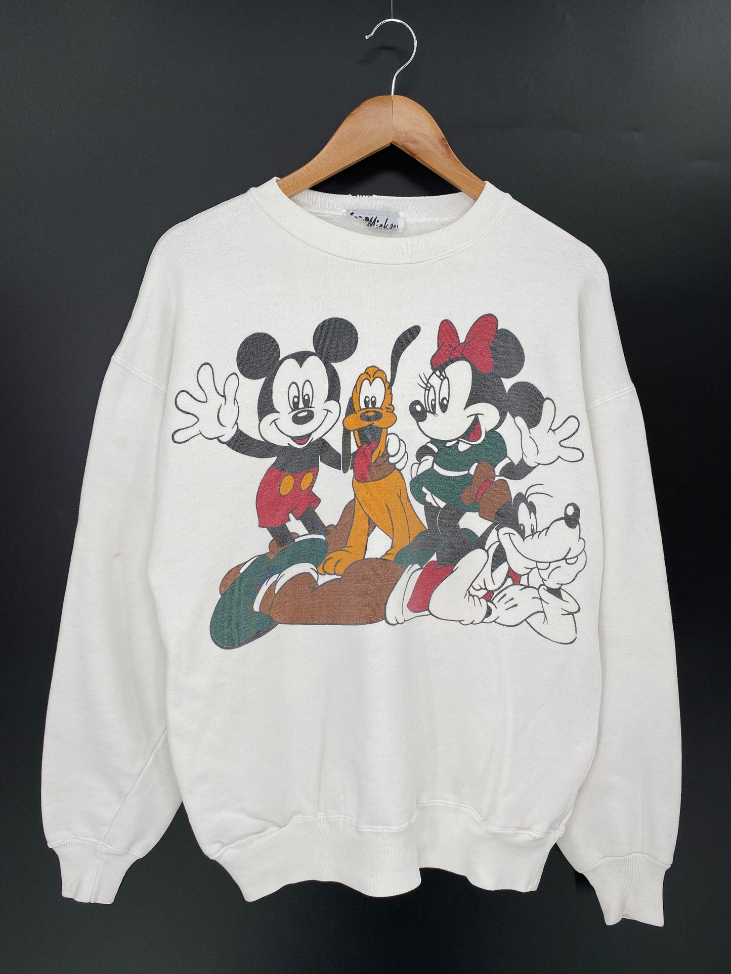 90’s DISNEY MICKEY, MINNIE, PLUTO, AND GOOFY No tag( Approx Size M-L) Vintage Sweat-shirt / 9715