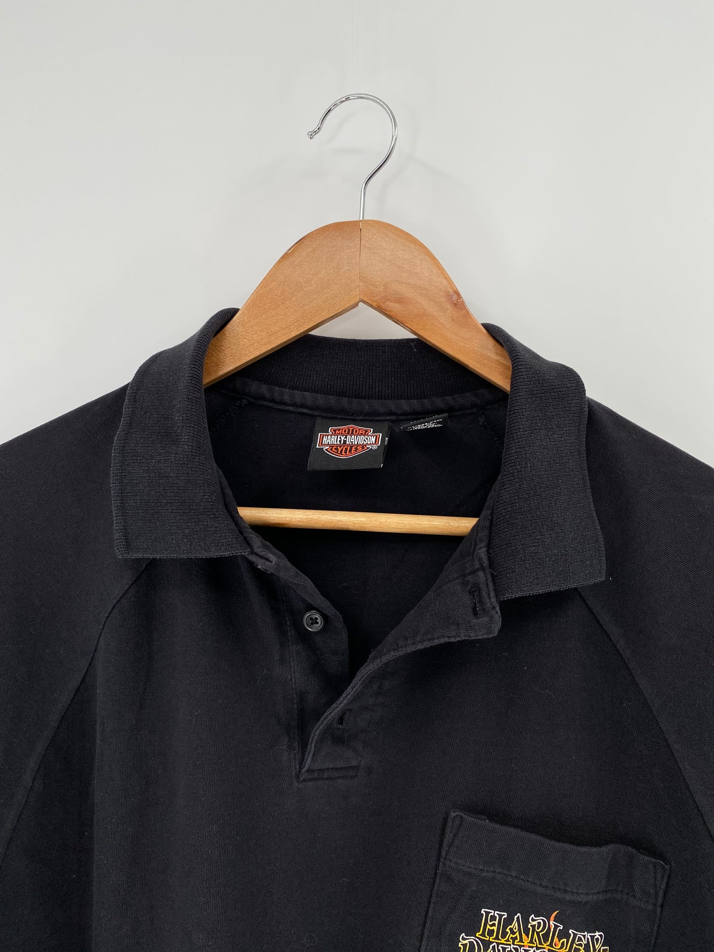 2008 HARLEY DAVIDSON Made in USA Size L Vintage Polo-Shirts / 8659