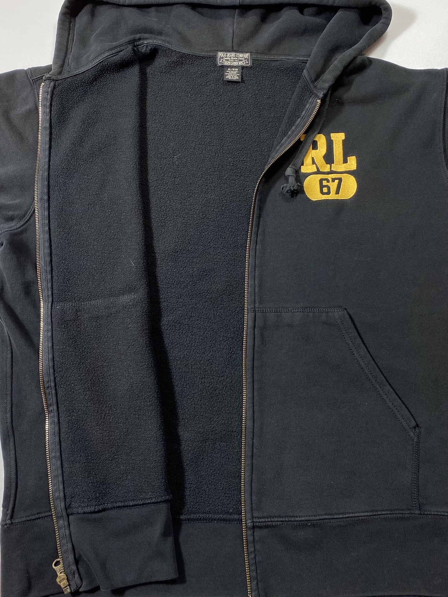 POLO RALPH LAUREN Size XL Vintage Zip-up Hoodie Sweat-shirt / K6420