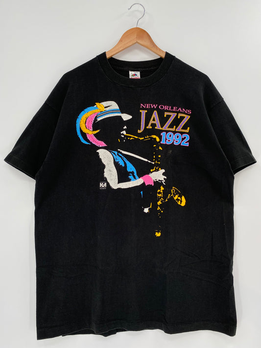 1992 NEW ORLEANS JAZZ Made in USA Size XL Vintage Music T-Shirts / A2403
