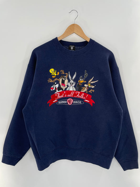 00’ LOONEY TUNES Made in USA Size XL Vintage Sweat-shirt / K2559