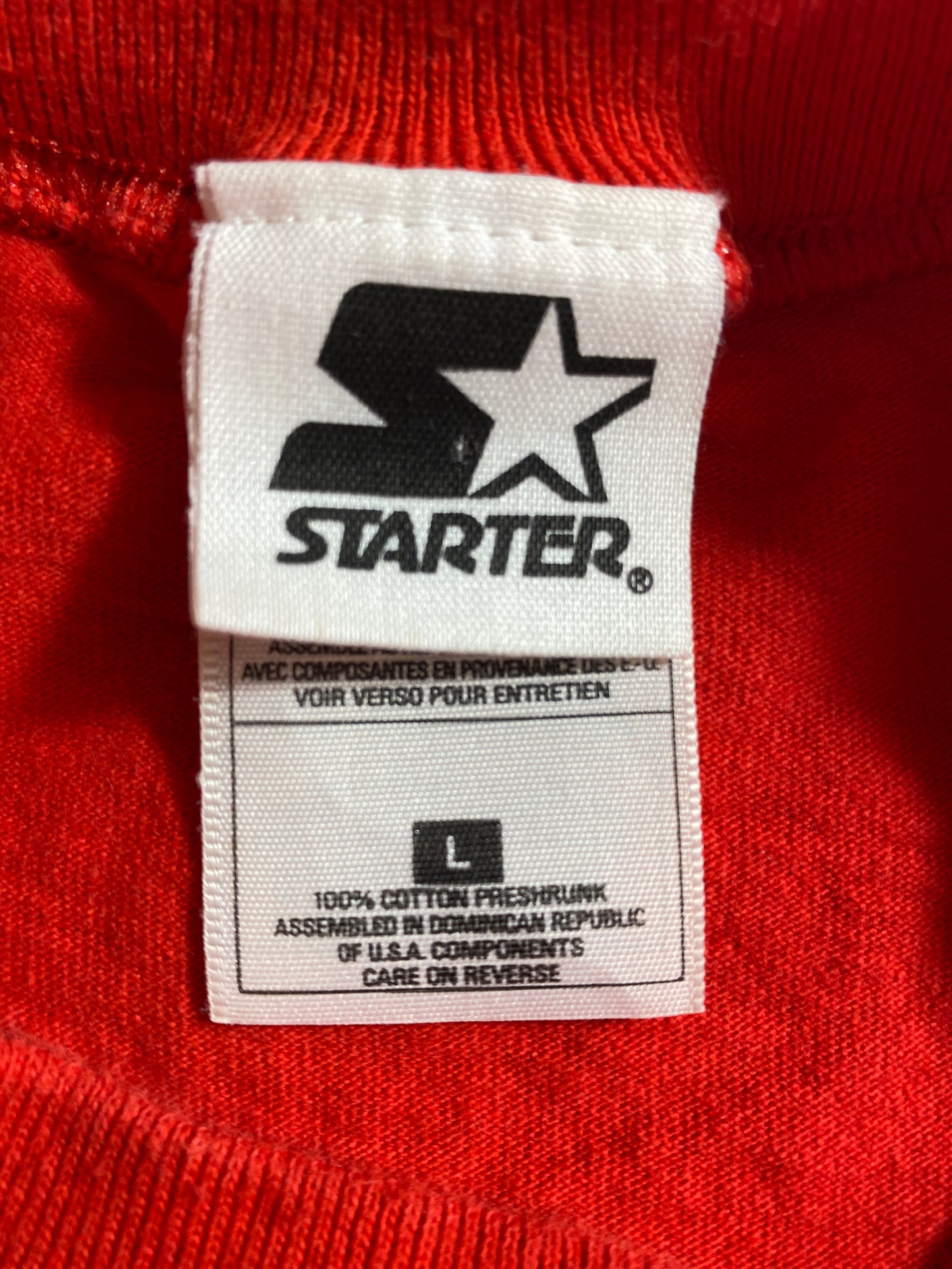 1998 STARTER Detroit Red Wings Champion Size L Vintage NHL T-shirt / 7922