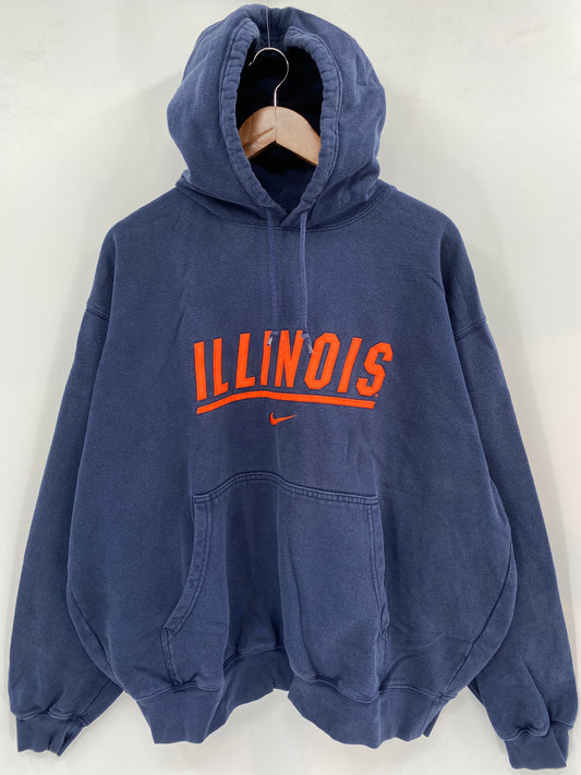 00’ NIKE ILINOIS Size XL Vintage Hoodie Sweat-Shirts / K2677