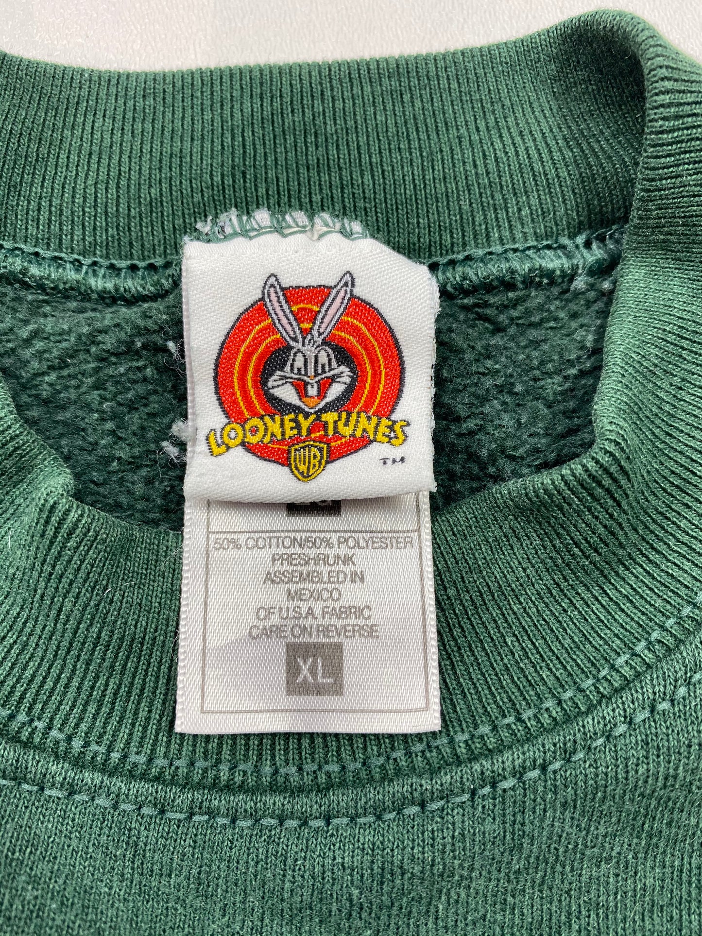 00’ WARNER BROS. LOONEY TUNES MARVIN THE MARTIAN Size XL Vintage Sweat-Shirt   / 5821