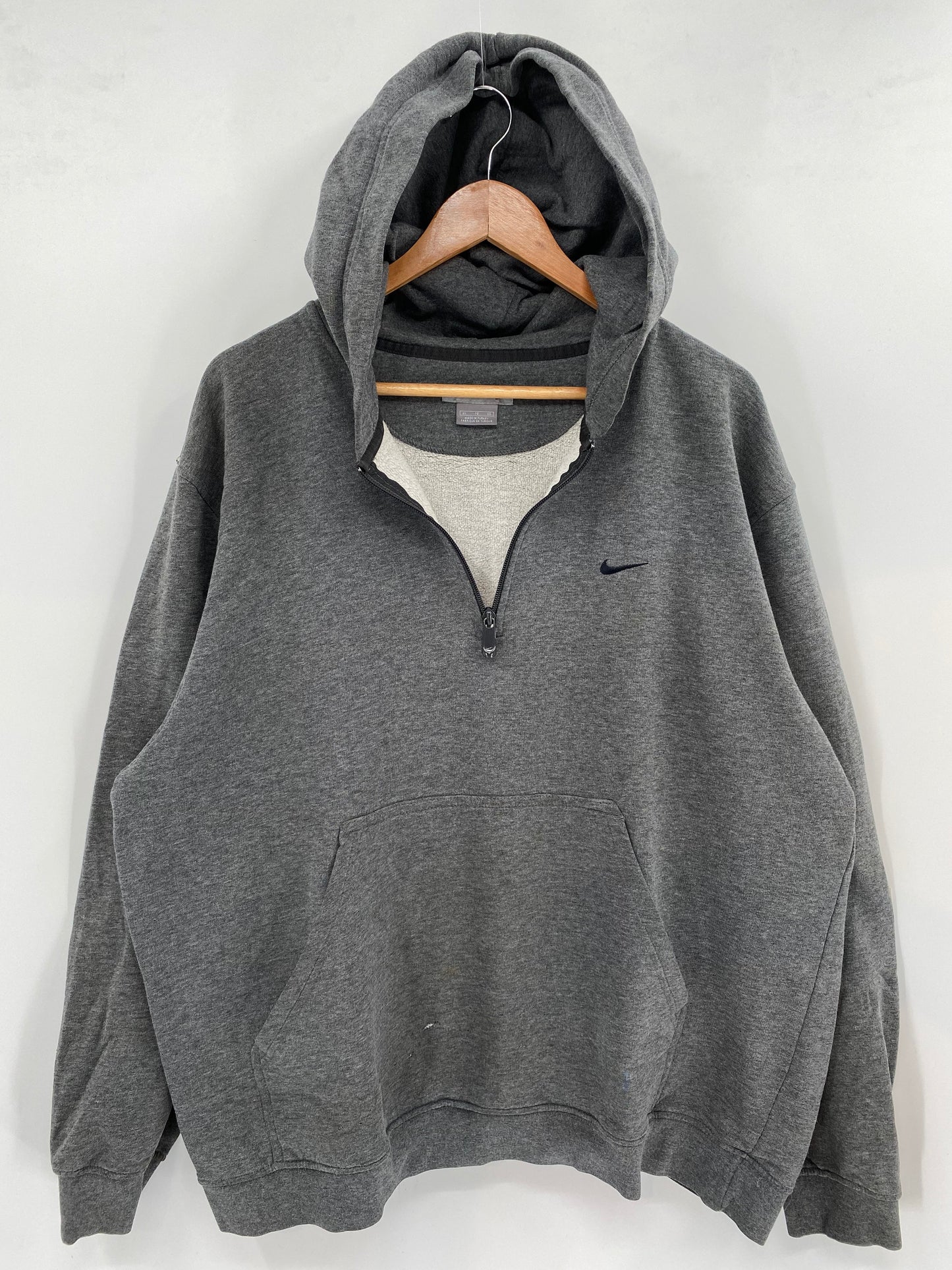 00’ NIKE MINI SWOOSH Size XL Vintage Hoodie Half-zip Sweat-Shirts / A4677