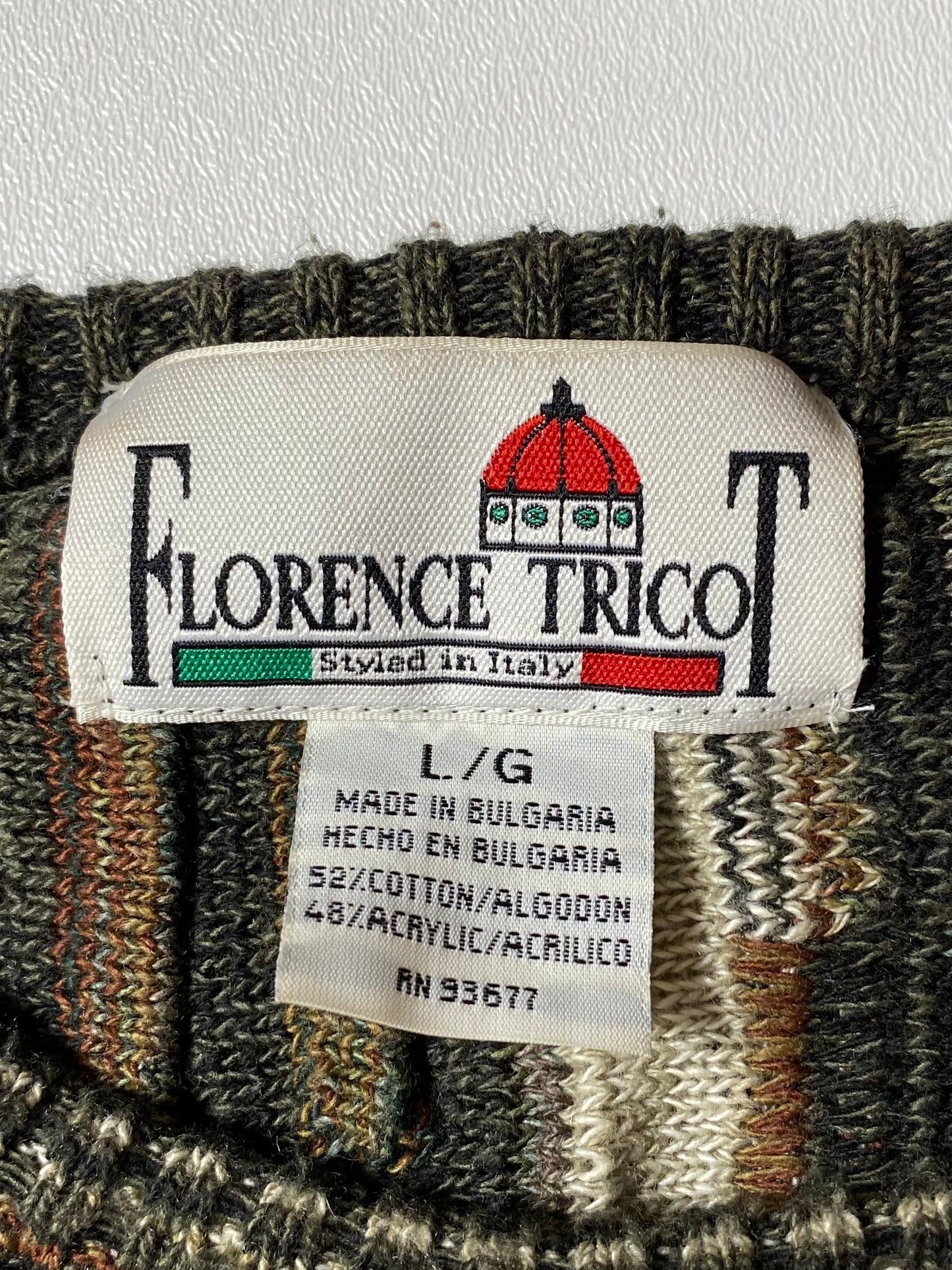 Vintage 3D Coogi-Style Size L Knit Sweater / 9107