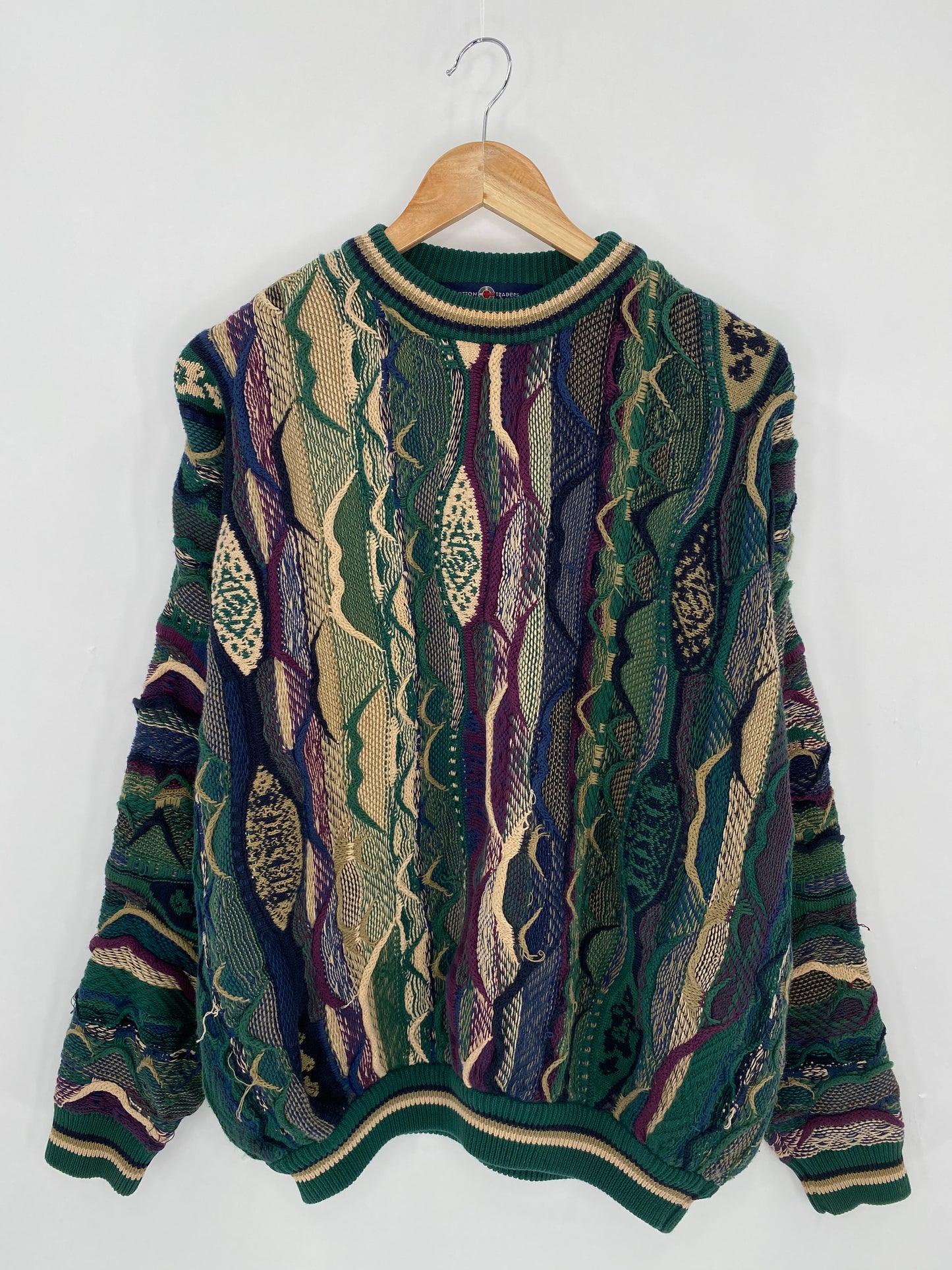 Vintage 3D Coogi-Style Size L Knit Sweater / 6261