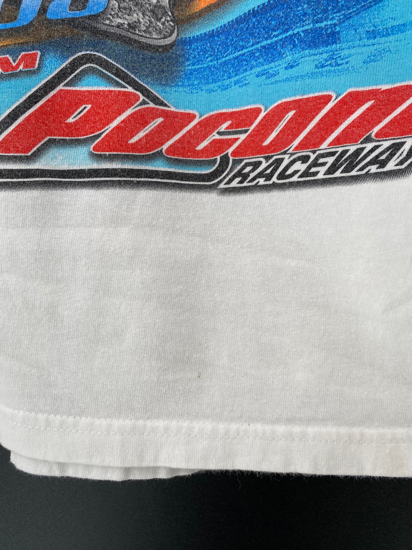 2008 NASCAR x POCONO PEAK PERFORMANCE Size XL Vintage Racing T-Shirt / 9129
