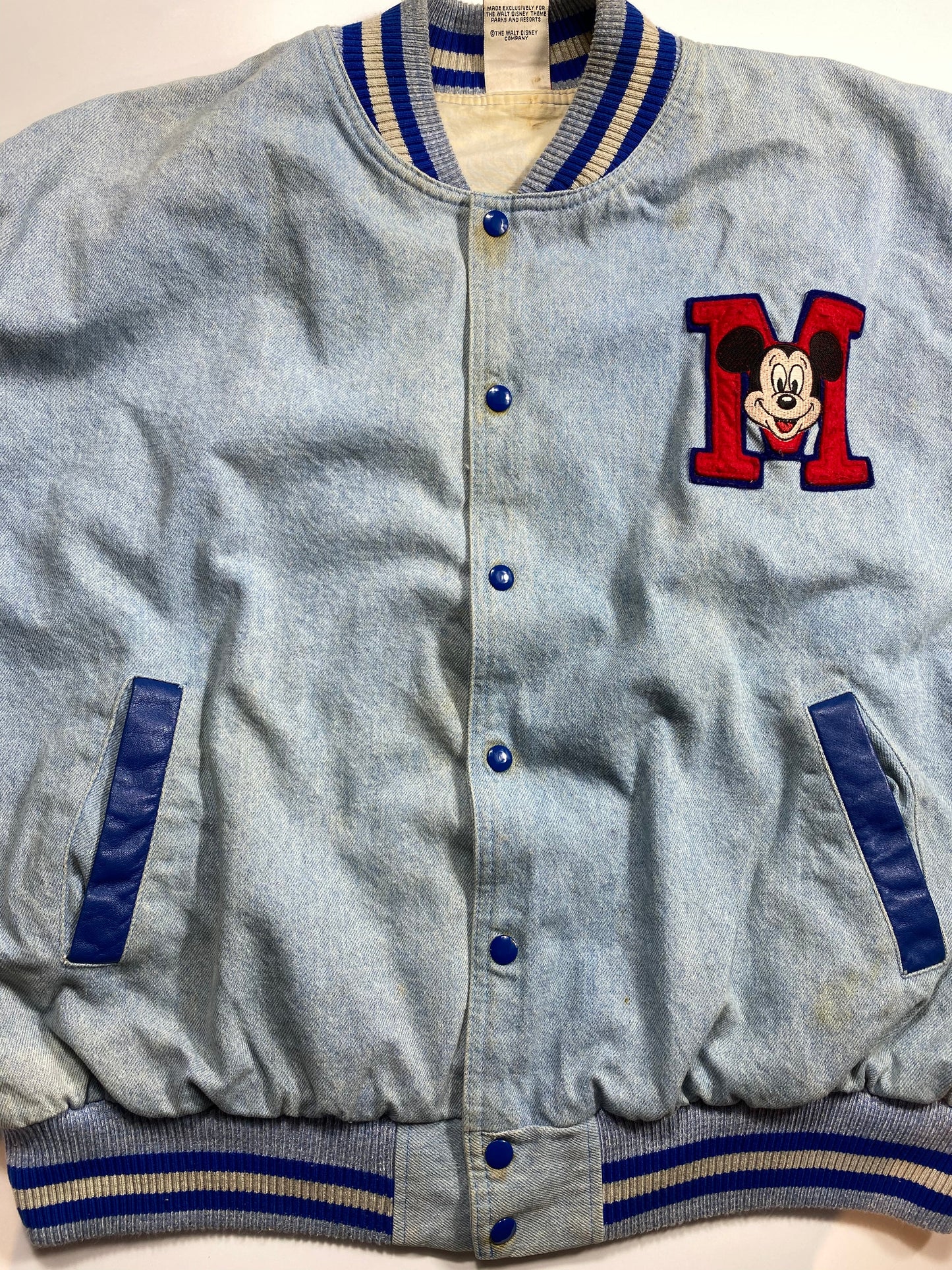 90’s DISNEY MICKEY Size XL Vintage Denim Jacket / K7348