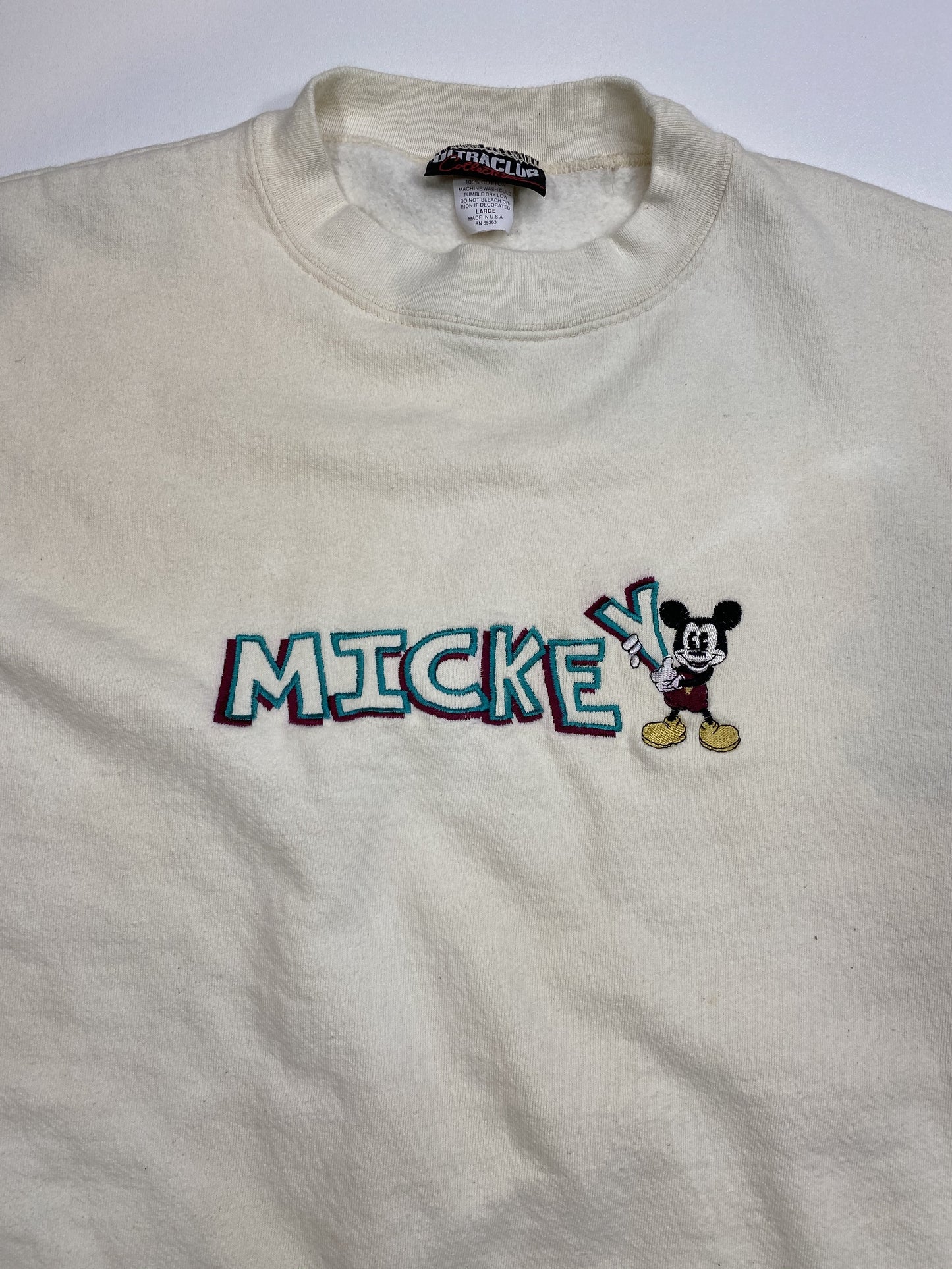 90’s Disney Mickey Made in USA Size L Vintage Sweat-Shirt / K4678