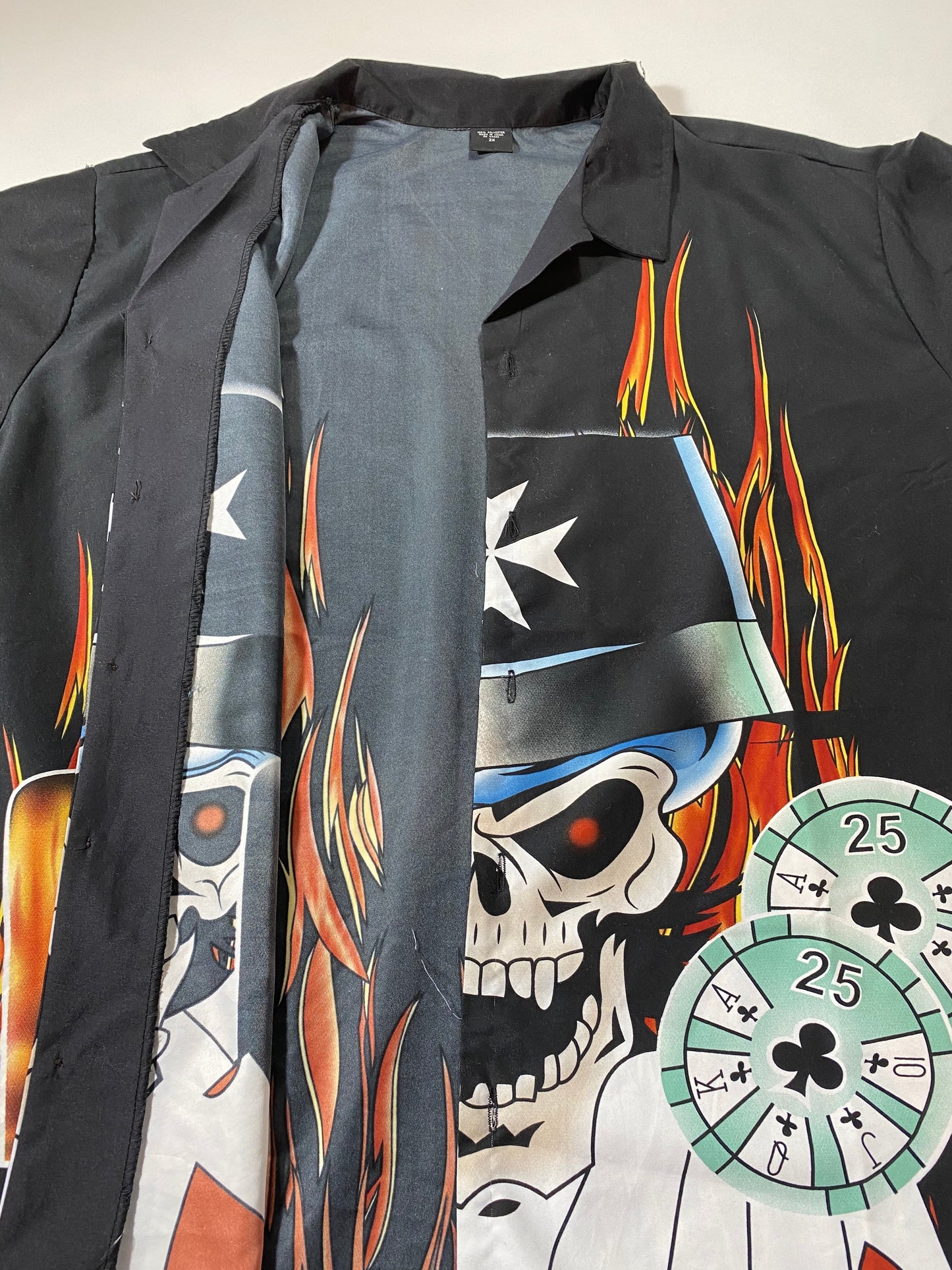 00' Skull Size XXL Vintage Button Down Shirt / K6736