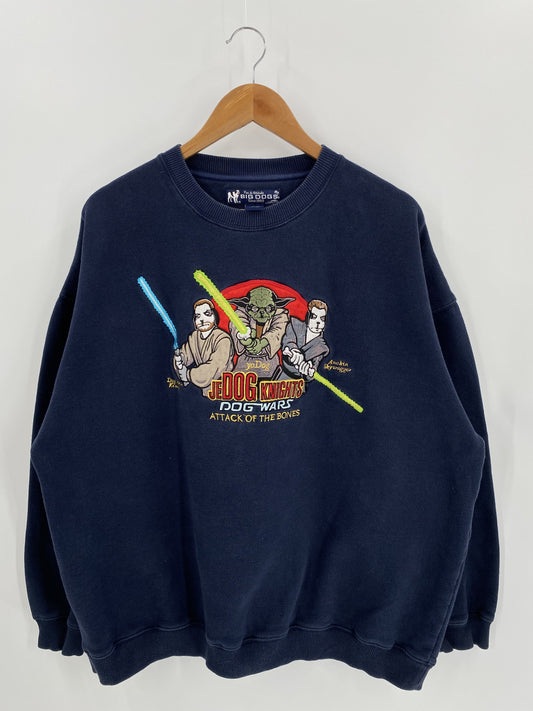 00’ BIG DOG STAR WARS Parody DOG WARS Size XL Vintage Sweat-shirt / K6053