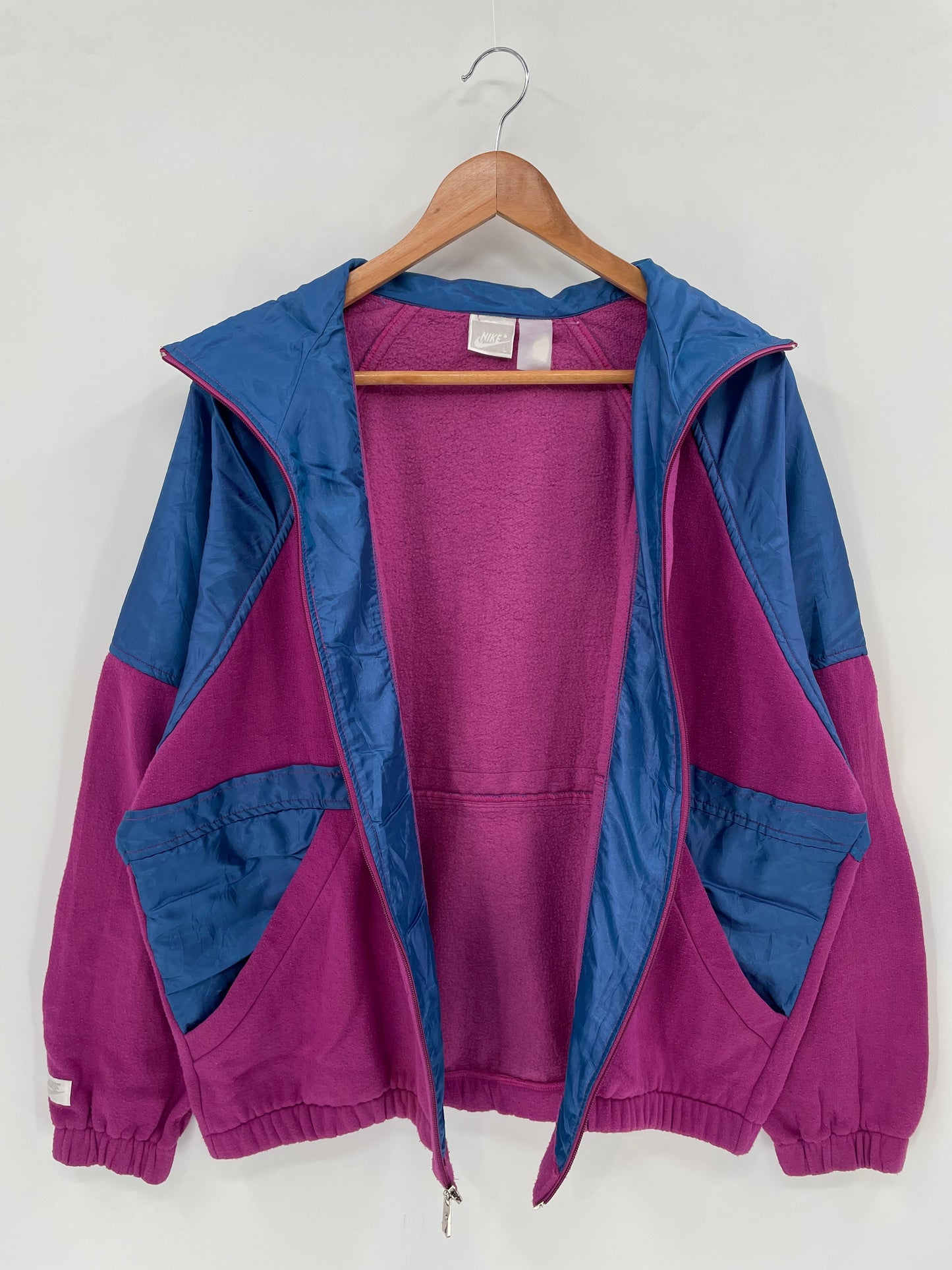 90’s NIKE Size Ladies L Vintage Half Zip Sweat-Shirt / E3259S