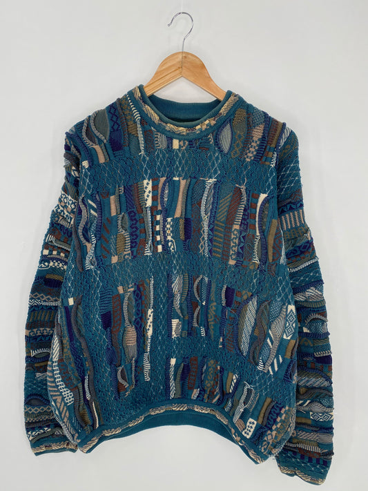 Vintage 3D Coogi-Style Size XL Knit Sweater / 6264