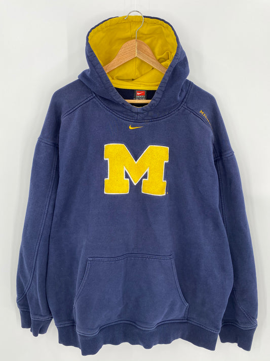 00’ NIKE MICHIGAN Size XXL Vintage Hoodie Sweat-shirt / 7191