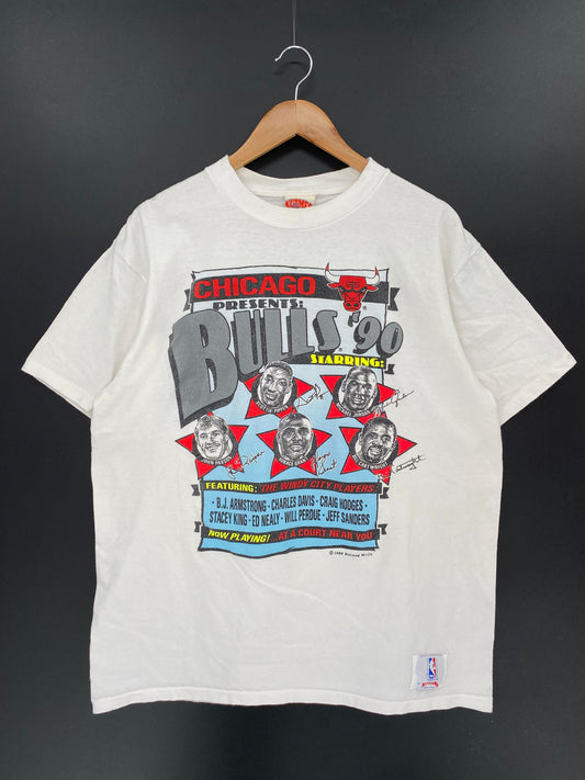 1989 CHICAGO BULLS Made in USA Size XL Vintage NBA T-shirt / 9383
