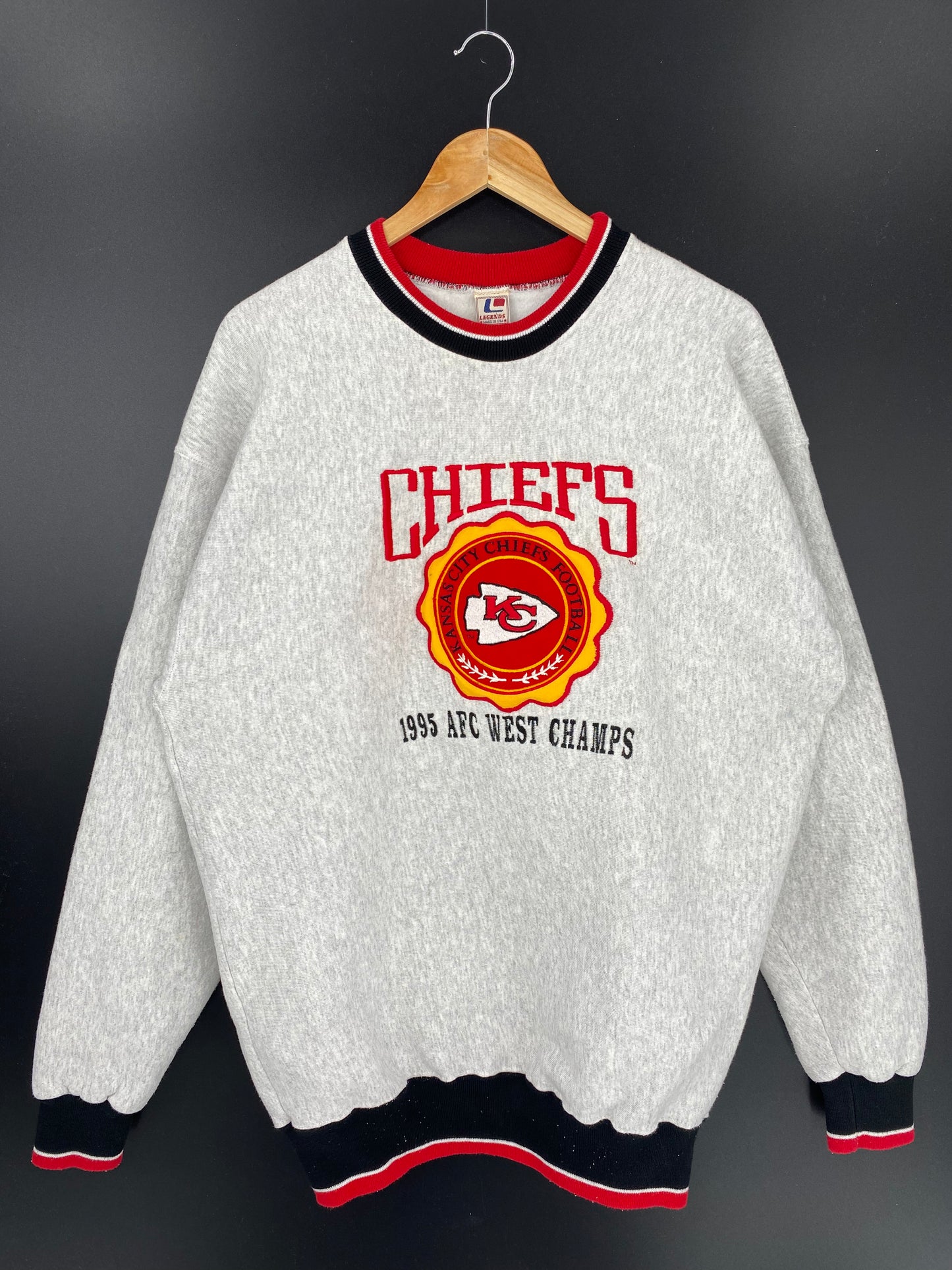1995 KANSAS CITY CHIEFS Made in USA Size XL Vintage NFL Sweat Shirts /9970