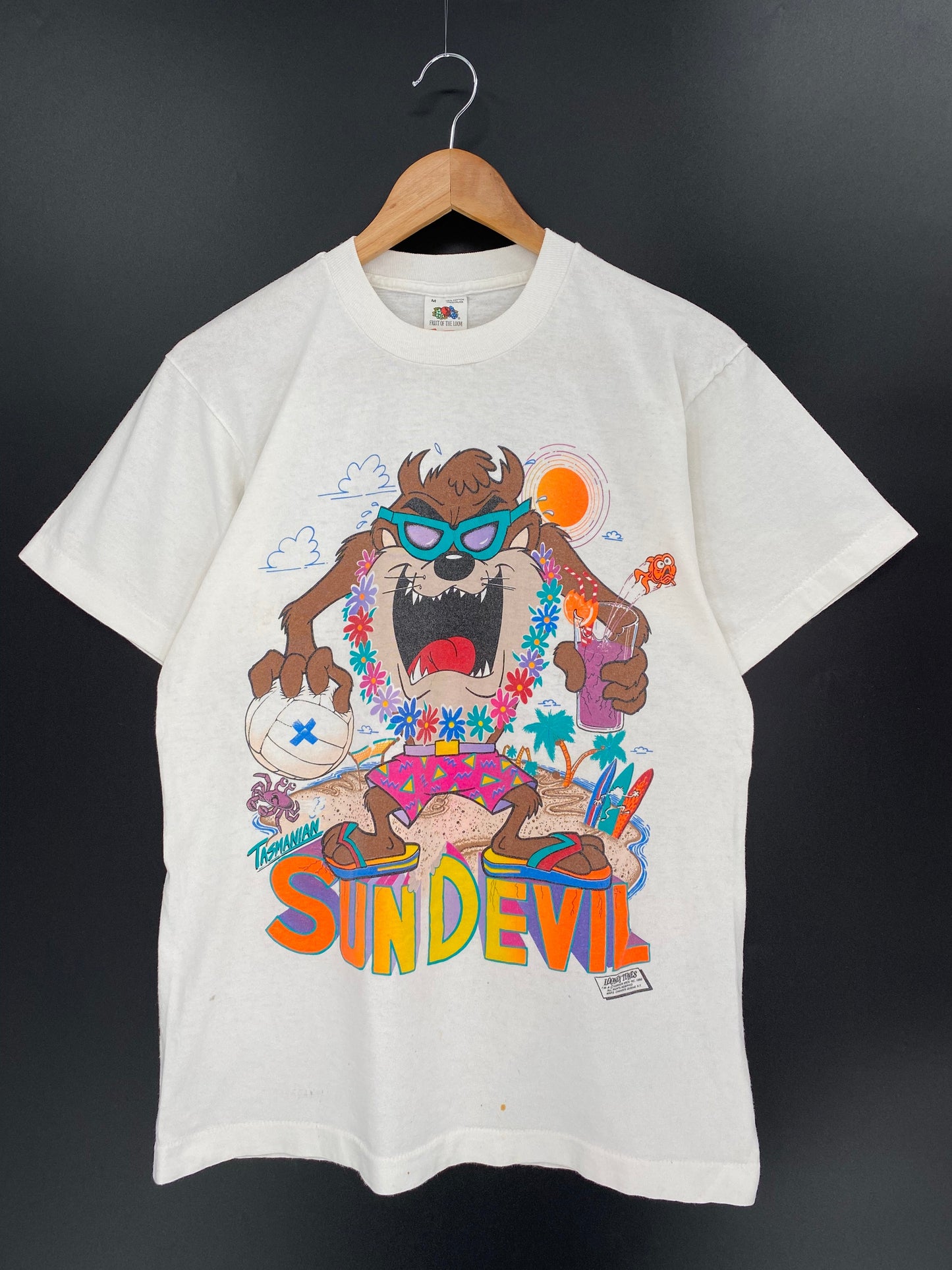 1988 LOONEY TUNES TAZ Made in USA Size M Vintage T-shirt / K7065