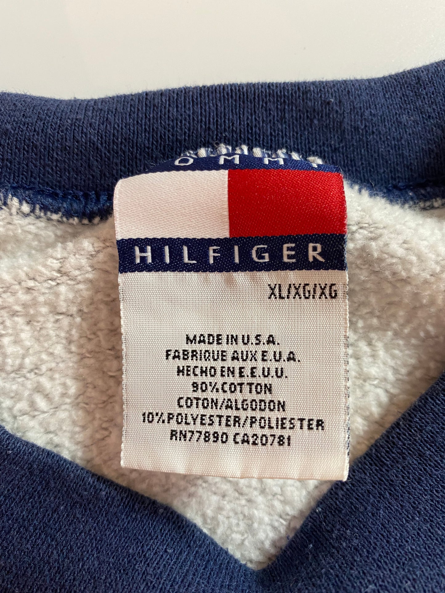 90’s TOMMY HILFIGER Made in USA Size XL Vintage Sweat-shirt / 9728