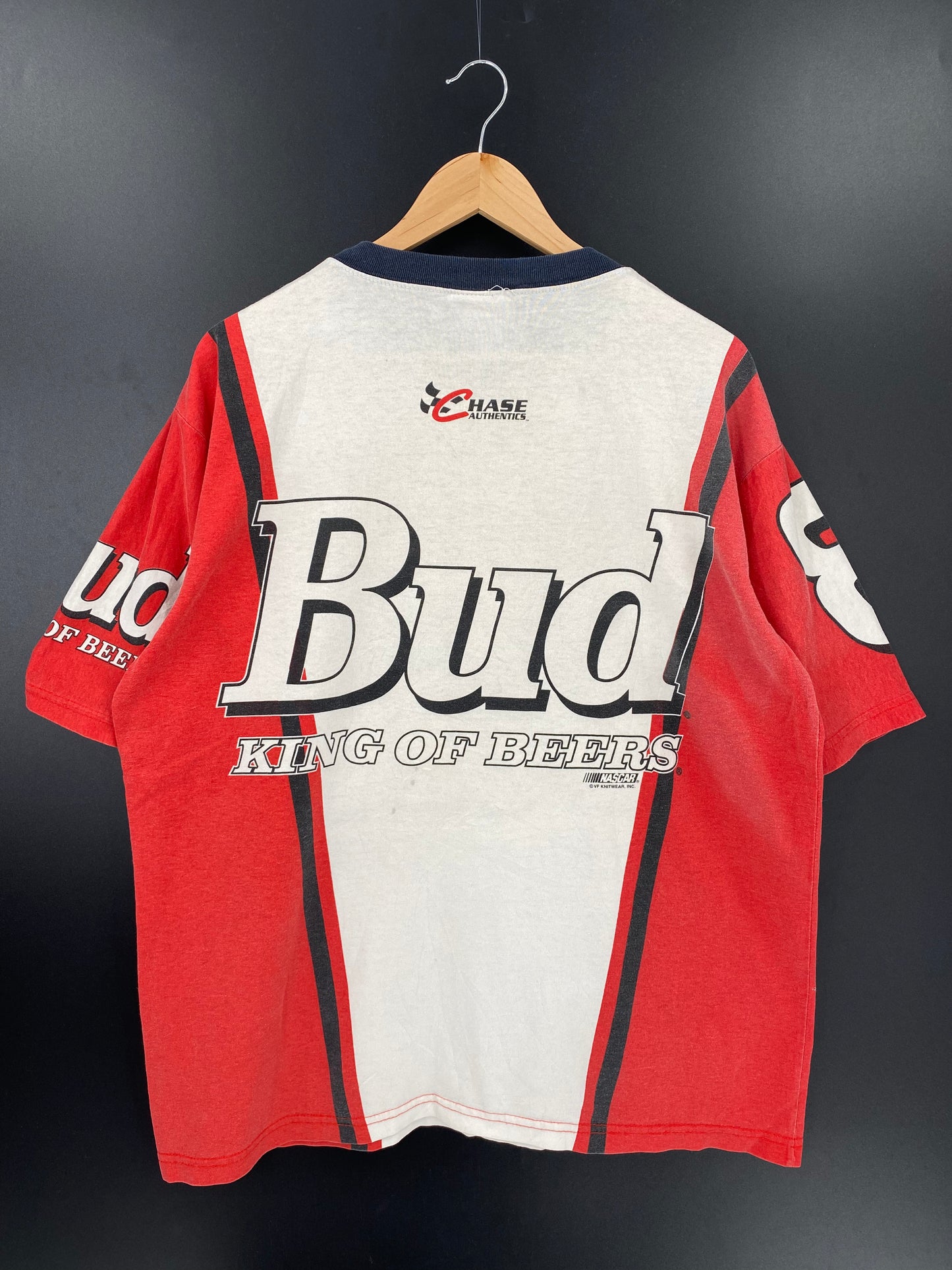 90's BUDWEISER DALE EARNHARDT JR MADE IN USA Size L Vintage Racing T-Shirt / K1955