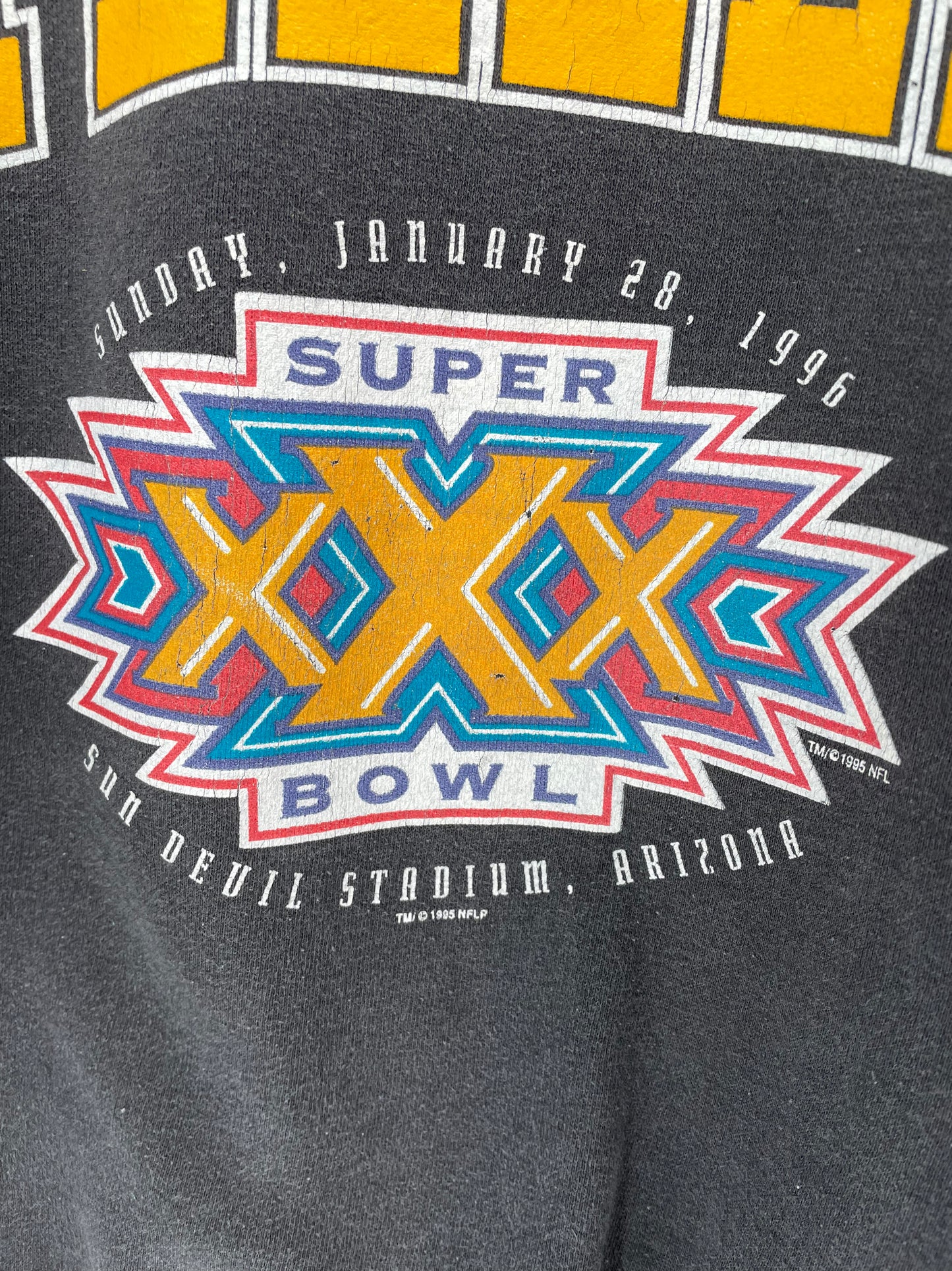 1995 STARTER SUPER BOWL PITTSBURGH STEELERS Size XL Vintage NFL Sweat-shirt / K1754