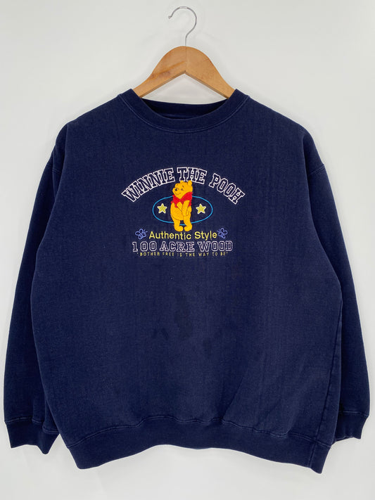 00’ DISNEY WINNIE THE POOH Size Ladies.L Vintage Sweat-shirt / A7154