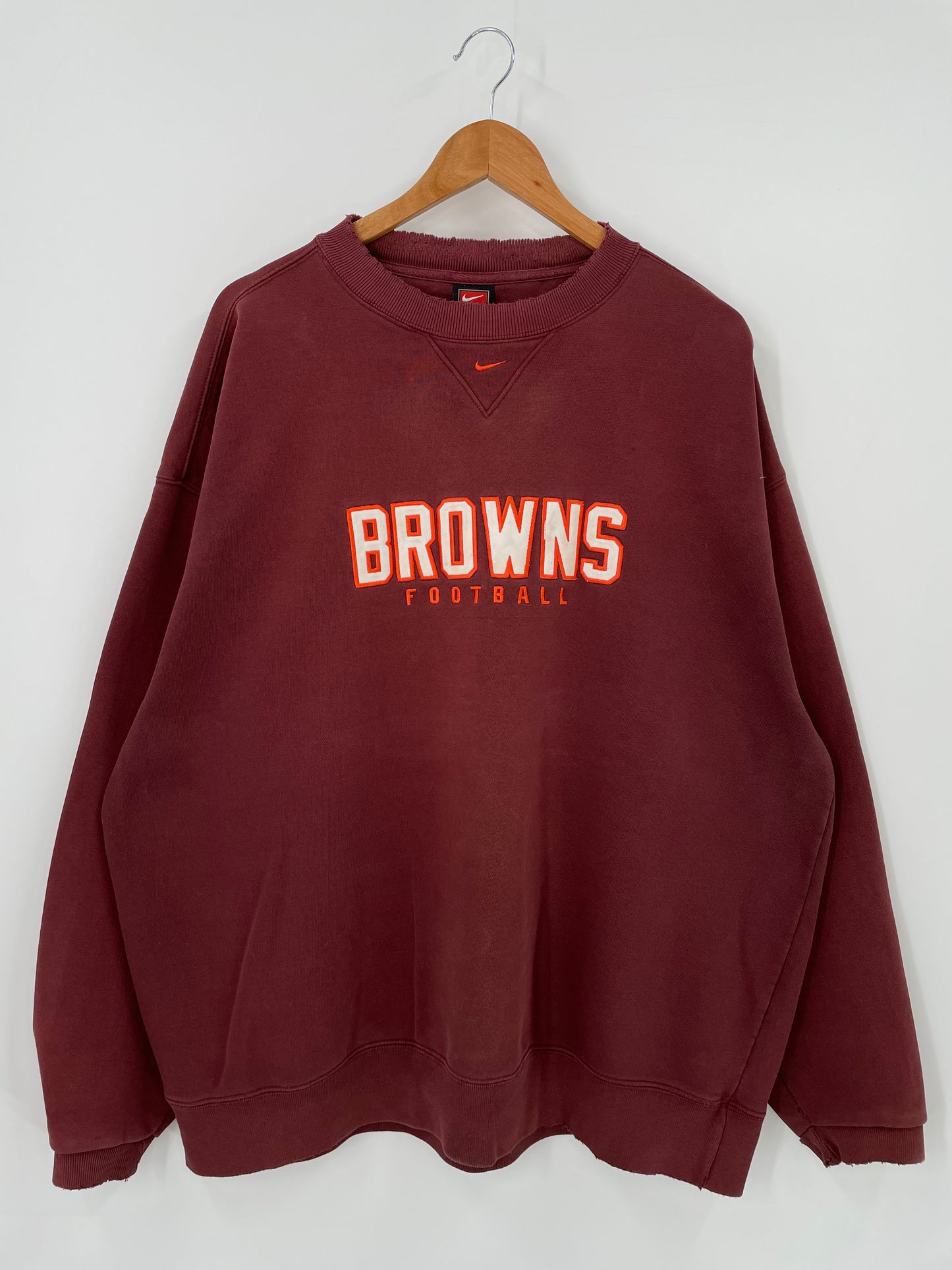 00' NIKE CLEVELAND BROWNS Size XL Vintage NFL Sweat-Shirt / K4058