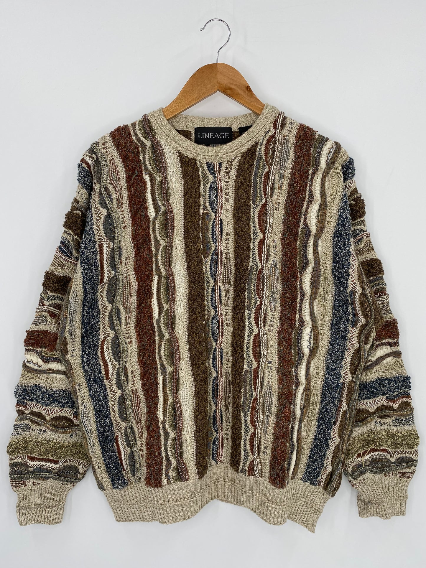 Vintage 3D Coogi-Style Size M Knit Sweater / 9821