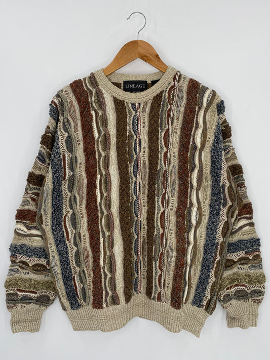Vintage 3D Coogi-Style Size M Knit Sweater / 9821