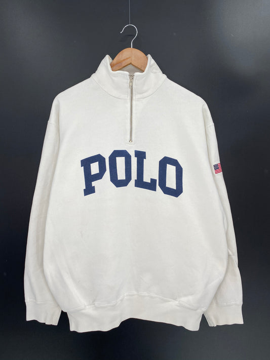 90’s POLO RALPH LAUREN Size L Vintage Half-zip Sweat-shirt / 8061