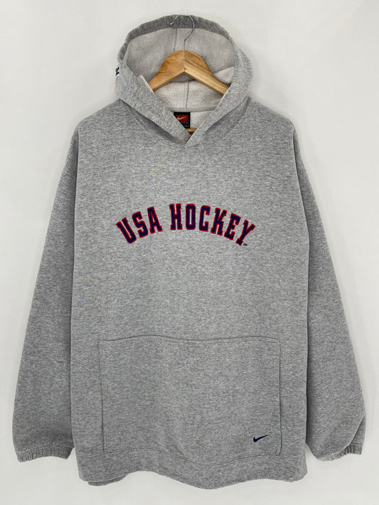 00’ NIKE NHL USA HOCKEY Size XL Vintage Hoodie Sweat-Shirt / 5789