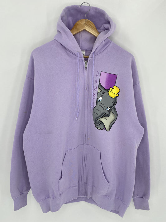 00’ Disney DUMBO Zip-Up Made in USA Size XL Vintage Zip up Hoodie Sweat-Shirt / K4812
