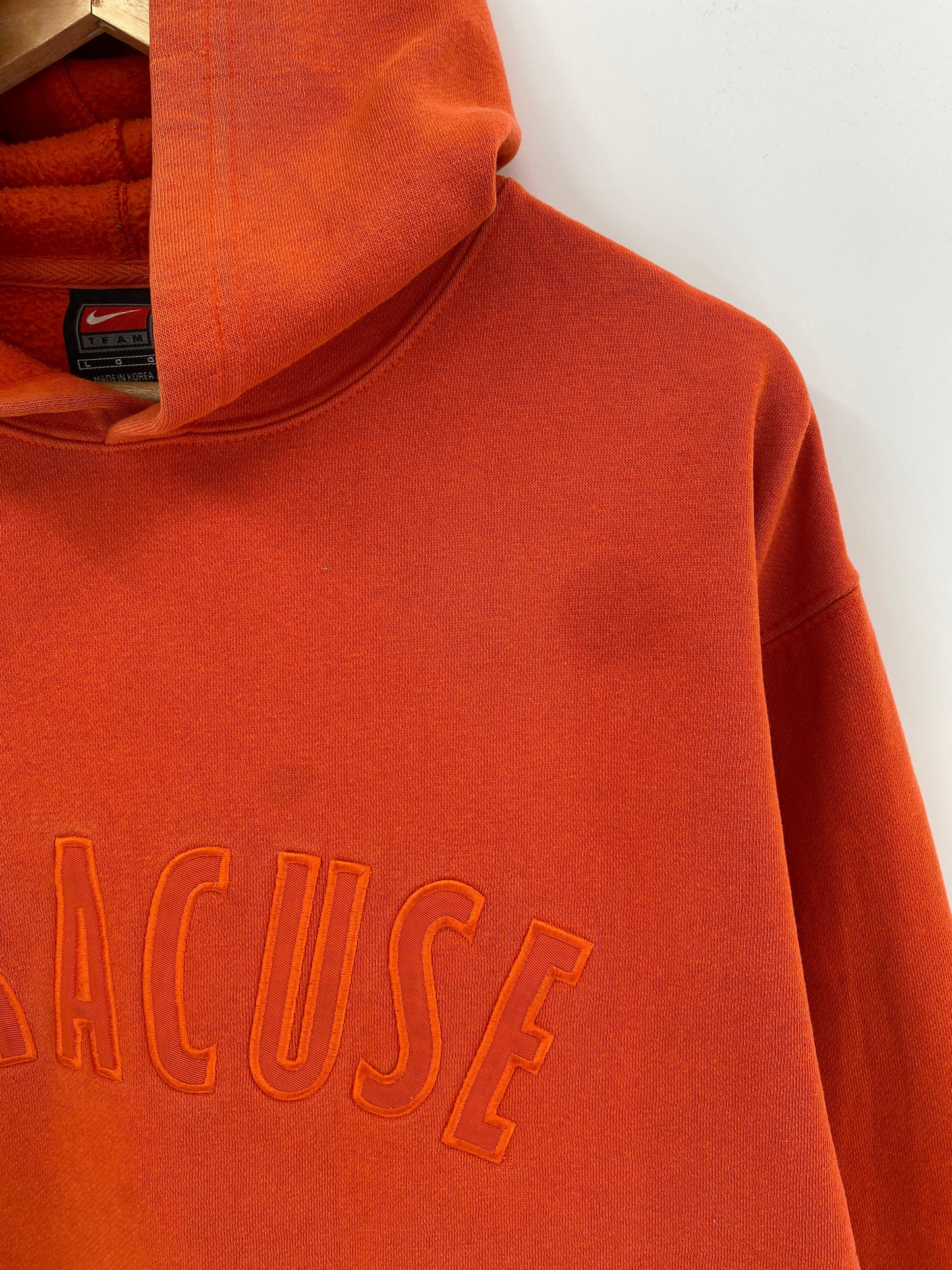 00’ NIKE x SYRACUSE Size L Vintage College Hoodie Sweat-shirt / E429